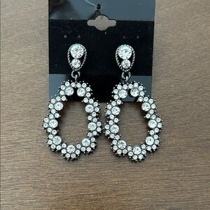 Elegant Silver Crystal Drop Earrings